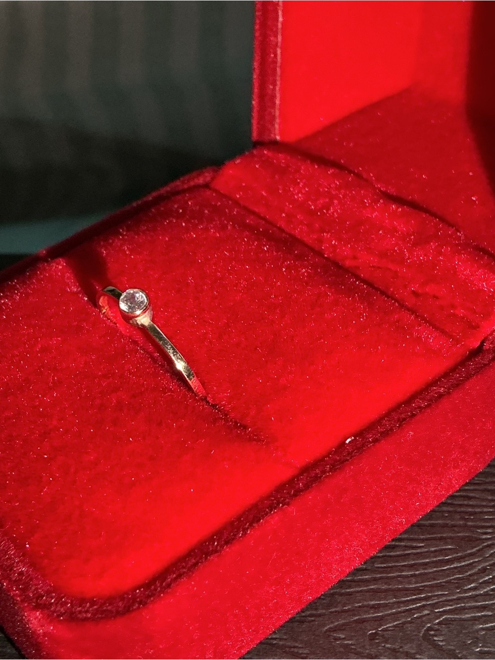 NWT 18K Solid Gold Peruvian Bezel CZ Solitaire Ring 8